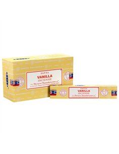 Set of 12 Packets of Vanilla Incense Sticks by Satya IN8V
