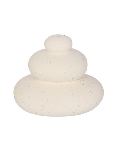 Cream Speckle Balancing Stones Incense Stick Holder MN_49022