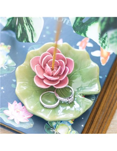 Lily Pad Trinket Dish and Incense Stick Holder PO_58725