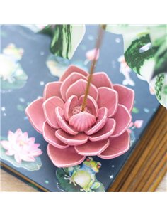 Pink Water Lily Incense Stick Holder PO_58825 2