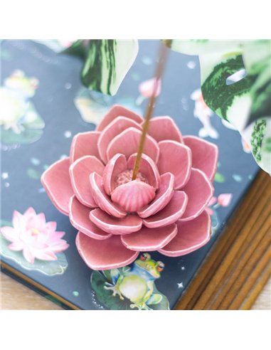Pink Water Lily Incense Stick Holder PO_58825