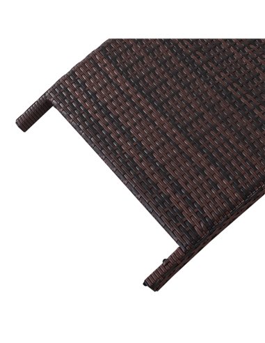 Outsunny Rattan Garden Furniture Folding Sun Lounger Outdoor Chair Wicker Weave Bed with Cushion and Pillow Brown
