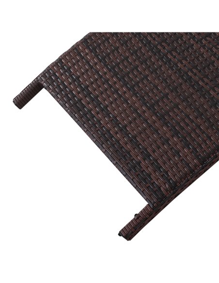 Outsunny Rattan Garden Furniture Folding Sun Lounger Outdoor Chair Wicker Weave Bed with Cushion and Pillow Brown - pic 13915 | FastDaddyshop