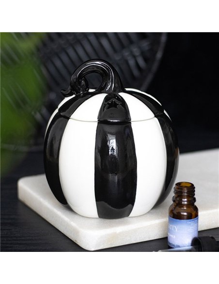 Black and White Striped Pumpkin Oil Burner BJ_21626 - pic 139189 | FastDaddyshop