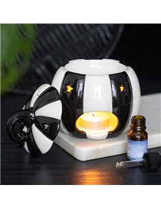 Black and White Striped Pumpkin Oil Burner BJ_21626 2