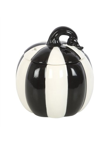 Black and White Striped Pumpkin Oil Burner BJ_21626