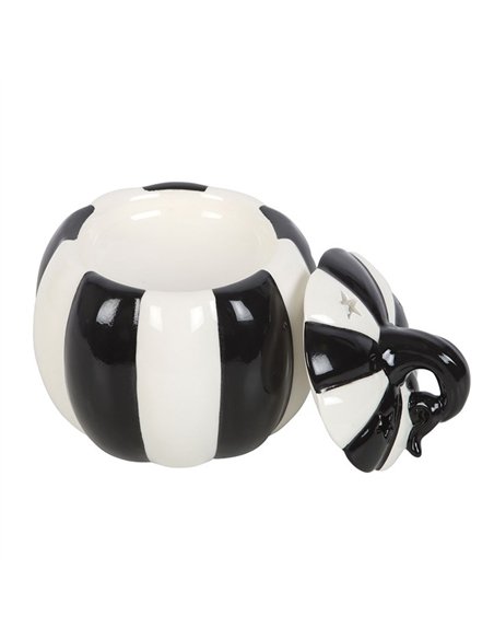 Black and White Striped Pumpkin Oil Burner BJ_21626 - pic 139192 | FastDaddyshop