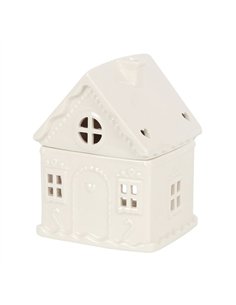 White Gingerbread House Oil Burner BR_55631