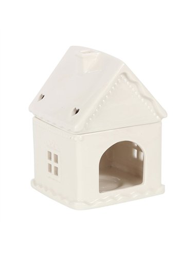White Gingerbread House Oil Burner BR_55631