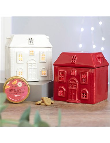 Red Ceramic House Oil Burner CR_01520