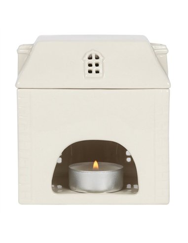 White Ceramic House Oil Burner CR_01620