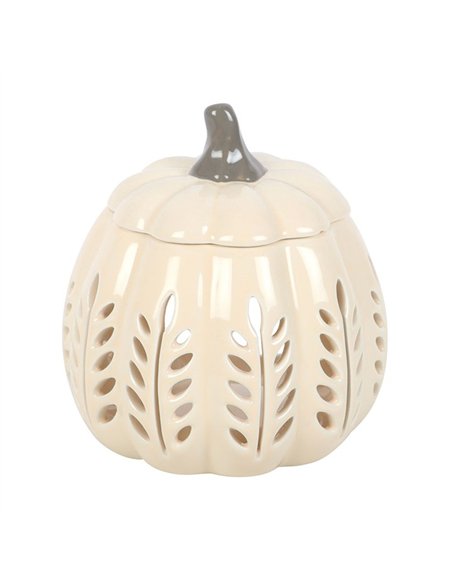 Cream Leaf Cut Out Pumpkin Oil Burner and Wax Warmer DY_22326 - pic 139284 | FastDaddyshop