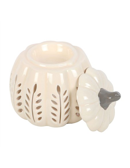 Cream Leaf Cut Out Pumpkin Oil Burner and Wax Warmer DY_22326 - pic 139285 | FastDaddyshop