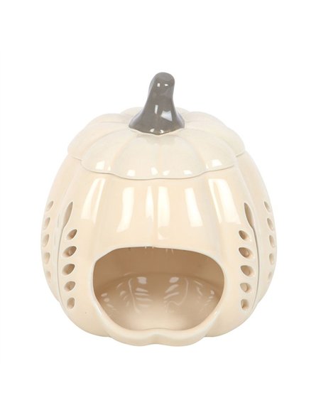 Cream Leaf Cut Out Pumpkin Oil Burner and Wax Warmer DY_22326 - pic 139287 | FastDaddyshop