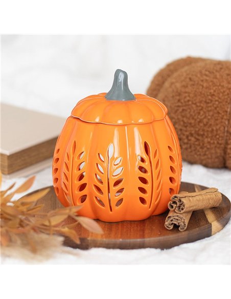 Orange Leaf Cut Out Pumpkin Oil Burner and Wax Warmer DY_22426 - pic 139289 | FastDaddyshop