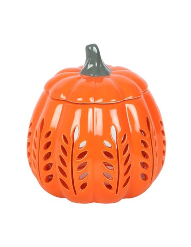 Orange Leaf Cut Out Pumpkin Oil Burner and Wax Warmer DY_22426