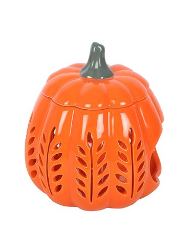 Orange Leaf Cut Out Pumpkin Oil Burner and Wax Warmer DY_22426