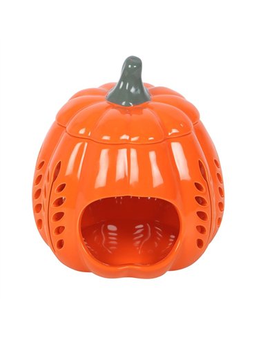 Orange Leaf Cut Out Pumpkin Oil Burner and Wax Warmer DY_22426
