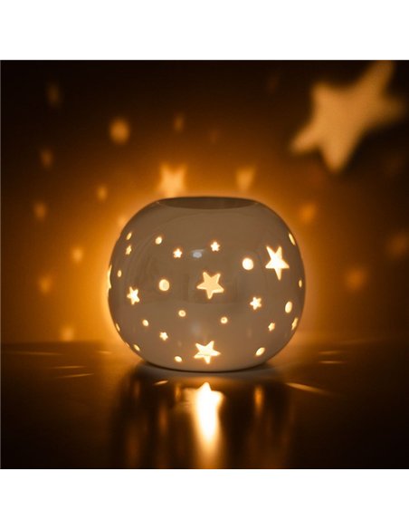 White Iridescent Star Oil Burner and Wax Warmer ER_45925 - pic 139318 | FastDaddyshop