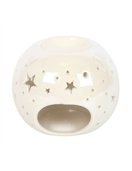 White Iridescent Star Oil Burner and Wax Warmer ER_45925 - pic 139319 | FastDaddyshop