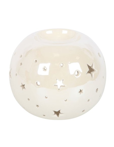 White Iridescent Star Oil Burner and Wax Warmer ER_45925 - pic 139321 | FastDaddyshop
