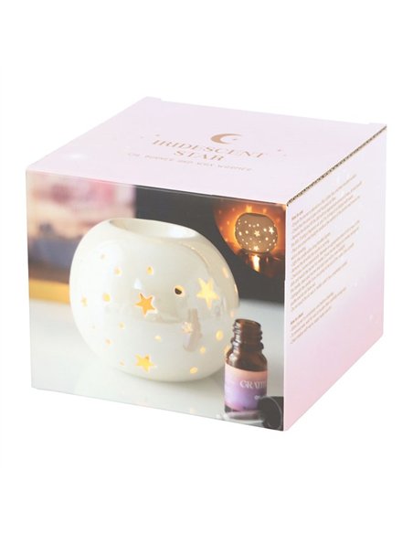 White Iridescent Star Oil Burner and Wax Warmer ER_45925 - pic 139322 | FastDaddyshop
