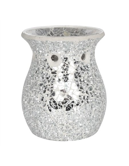 Large Silver Crackle Oil Burner and Wax Warmer OB_10738 - pic 139513 | FastDaddyshop