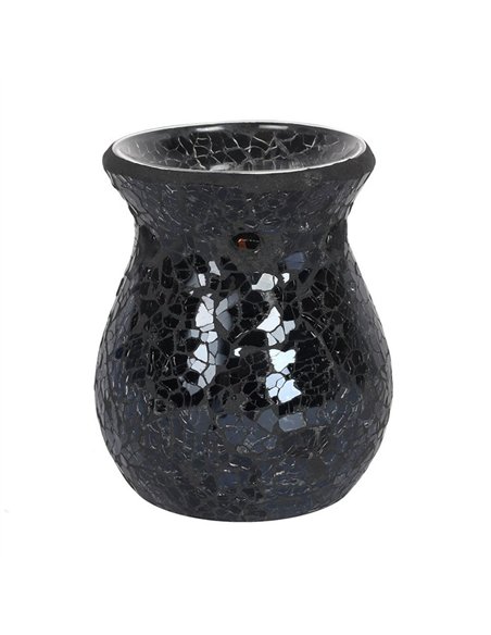 Small Black Crackle Glass Oil Burner and Wax Warmer OB_10938 - pic 139518 | FastDaddyshop