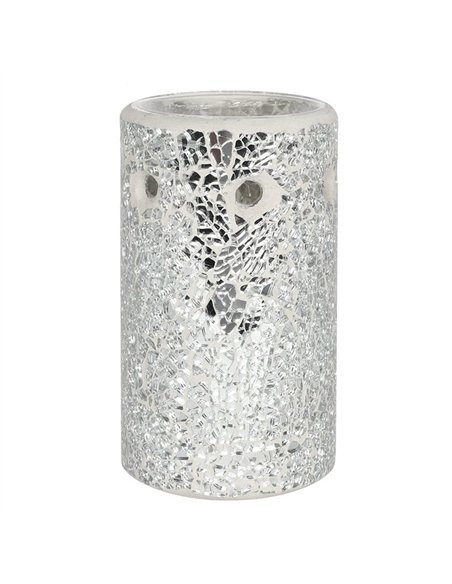 Silver Pillar Crackle Glass Oil Burner and Wax Warmer OB_11338 - pic 139523 | FastDaddyshop