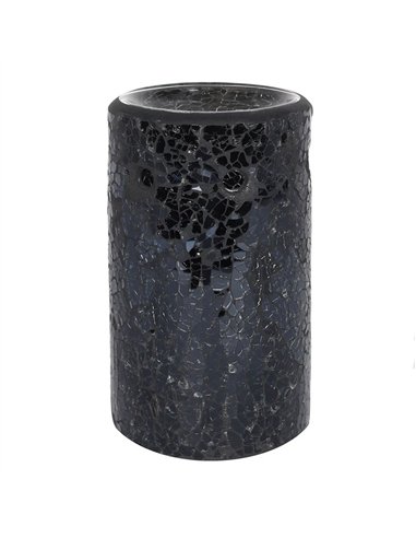Black Crackle Glass Pillar Oil Burner and Wax Warmer OB_11438
