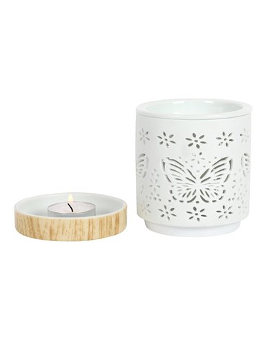 Matte Ceramic Butterfly Oil Burner OB_19927