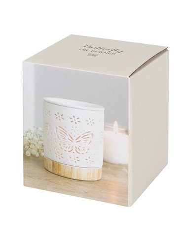 Matte Ceramic Butterfly Oil Burner OB_19927