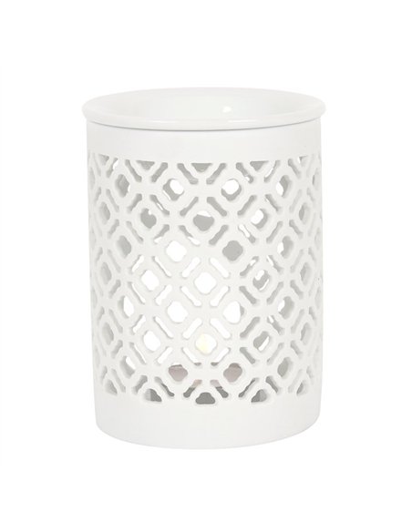 White Matte Lattice Cut Oil Burner  OB_20127 - pic 139545 | FastDaddyshop