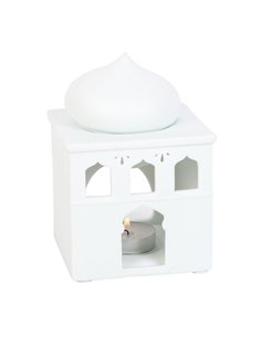 Off White Mosque Oil Burner and Incense Cone Holder OB_21424