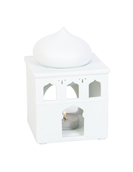 Off White Mosque Oil Burner and Incense Cone Holder OB_21424 - pic 139553 | FastDaddyshop