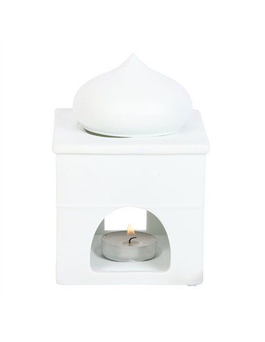 Off White Mosque Oil Burner and Incense Cone Holder OB_21424