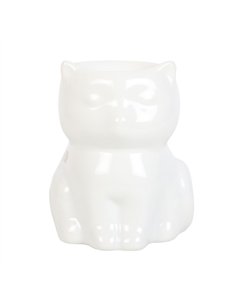 Shiny White Cat Oil Burner OB_21524