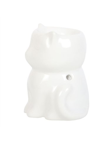 Shiny White Cat Oil Burner OB_21524