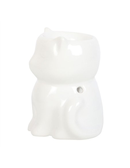 Shiny White Cat Oil Burner OB_21524 - pic 139560 | FastDaddyshop