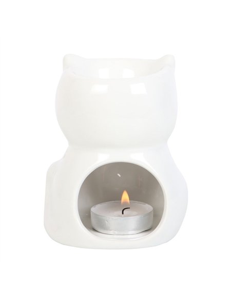 Shiny White Cat Oil Burner OB_21524 - pic 139561 | FastDaddyshop