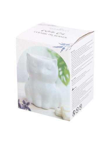 Shiny White Cat Oil Burner OB_21524