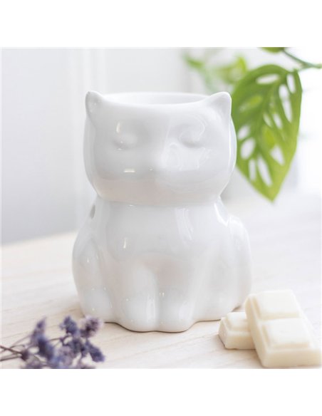 Shiny White Cat Oil Burner OB_21524 - pic 139563 | FastDaddyshop