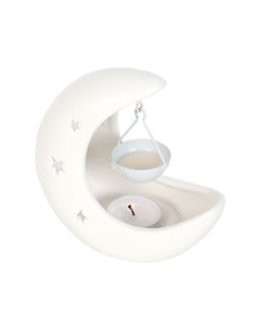 White Crescent Moon Hanging Oil Burner OB_21924