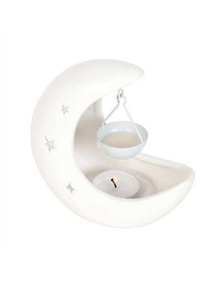 White Crescent Moon Hanging Oil Burner OB_21924 - pic 139575 | FastDaddyshop