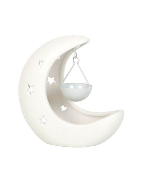 White Crescent Moon Hanging Oil Burner OB_21924 - pic 139576 | FastDaddyshop