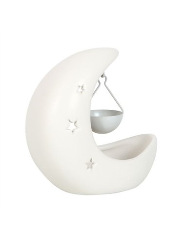 White Crescent Moon Hanging Oil Burner OB_21924