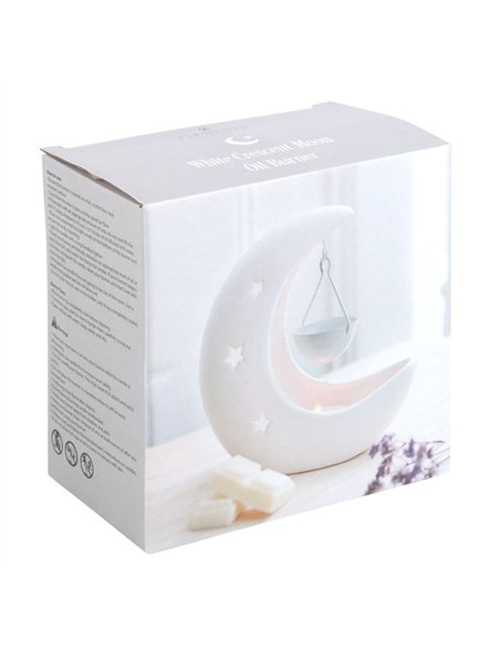 White Crescent Moon Hanging Oil Burner OB_21924 - pic 139579 | FastDaddyshop