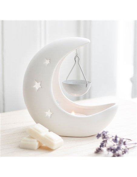 White Crescent Moon Hanging Oil Burner OB_21924 - pic 139580 | FastDaddyshop