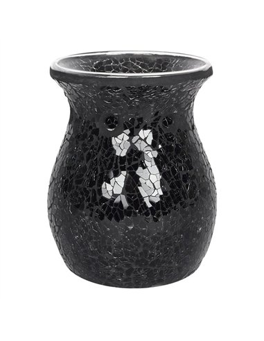Large Black Crackle Oil Burner and Wax Warmer OB_23638