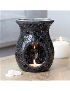 Large Black Crackle Oil Burner and Wax Warmer OB_23638 2